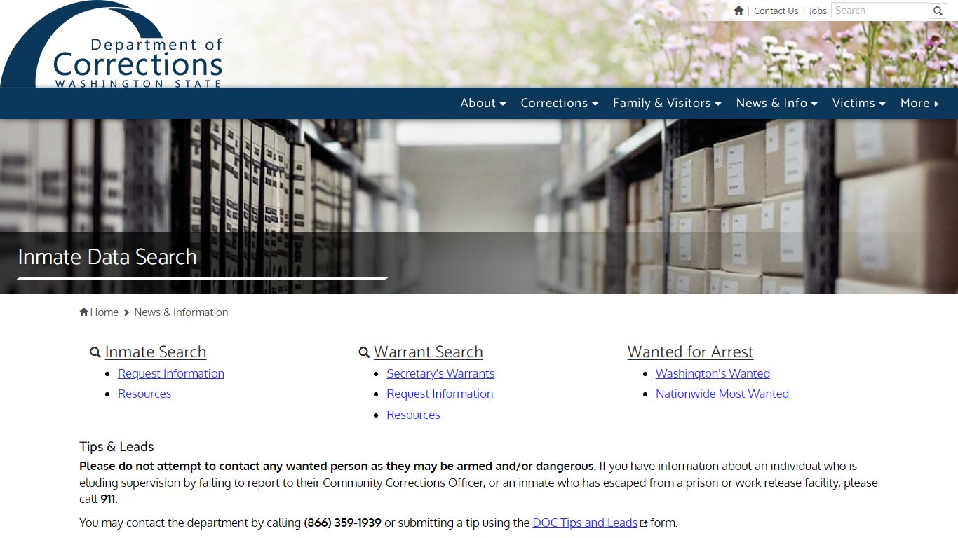 Inmate Data Search | Washington State Department of Corrections